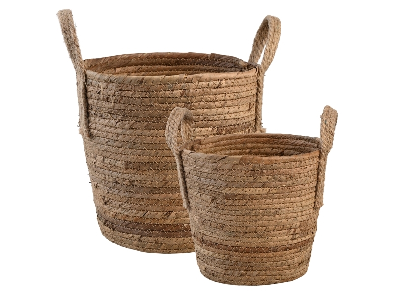 Det Gamle Apotek Kurvesæt, H 32/26cm, Dia. 26/23cm, 2/Sæt, Natur