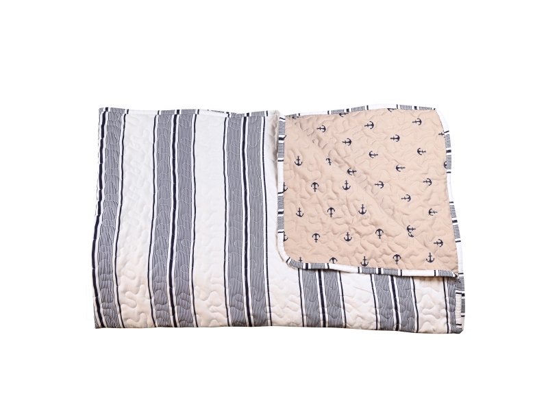 Det Gamle Apotek Plaid, H 150Cm, B 190Cm, Brun, Nautical 100%Microfiber, Filling130gsm, Polyester