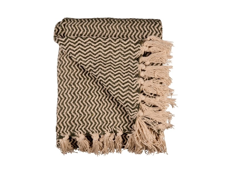 Det Gamle Apotek Plaid, B130xL180cm, Grøn,100% Bomuld, OEKO-TEX