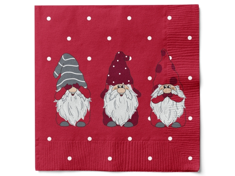 Det Gamle Apotek Servietter Santa Petit 20 stk., H 33cm, B 33cm, 20/Pkk, Rød