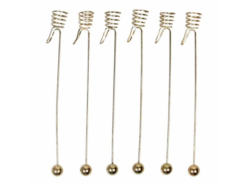 Det Gamle Apotek Guld Juletræslysholder 6/boks. H 16,7cm, Dia 1,1cm. Star Collection