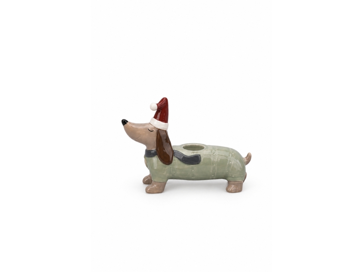 Det Gamle Apotek Lysestage, H 9cm, B 13,6cm, D 4,5cm, Grøn, Christmas holidays