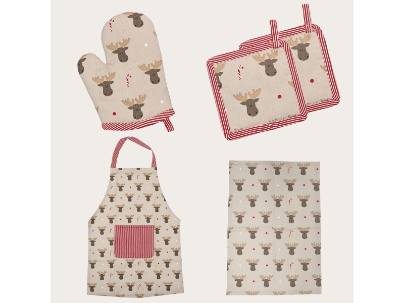 Det Gamle Apotek Küchentextilien Für Kinder, 4/Box, Beige, Moose
