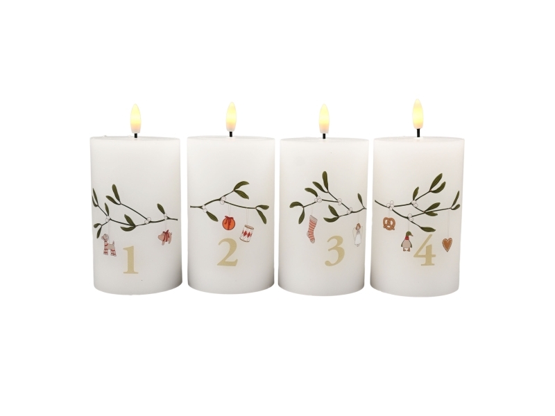 Det Gamle Apotek Adventslys LED H 12.5cm Dia. 7.5cm Christmas Ornaments