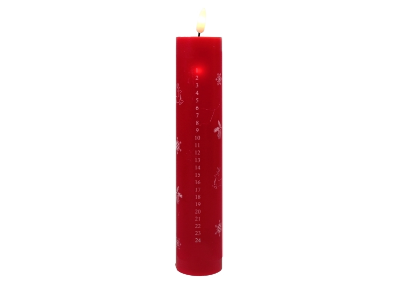 Det Gamle Apotek Kalenderlys m. LED, H 24.5cm Dia. 5cm Jingle Doodle
