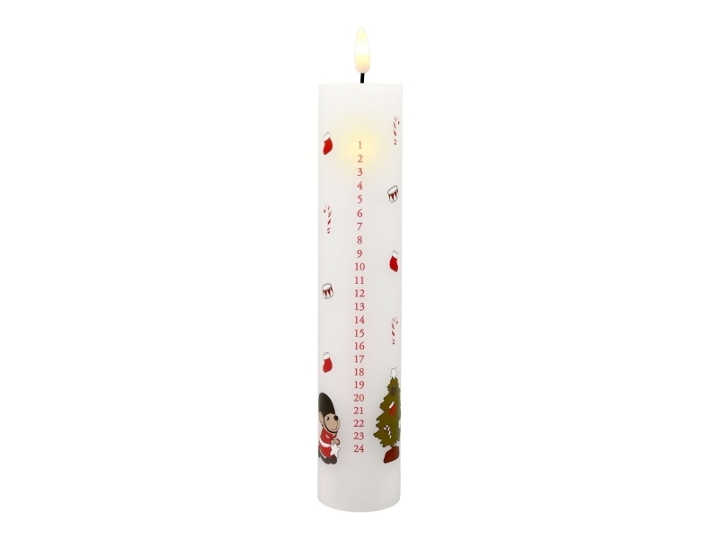 Det Gamle Apotek Kalenderlys m. LED, H 24.5cm Dia. 5cm Den lille garder