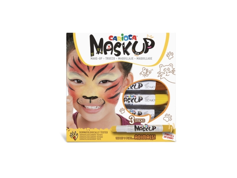 Carioca MASK UP ANIMALS, Ansigtsmakeup maling, Dreng/Pige, 3 stk