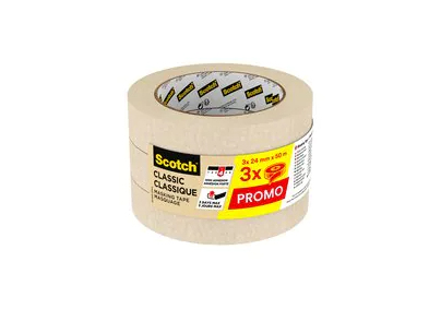 3M Classic, Maalarin teippi, Beige, Metalli, Muovi, Puu, 3 päivää, 50 m, 24 mm