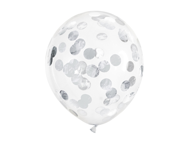 Partydeco Bk12-3-018-6, Toy Balloon, Latex, Sølv, Transparent, Oval, 30 Cm, 6 Stk