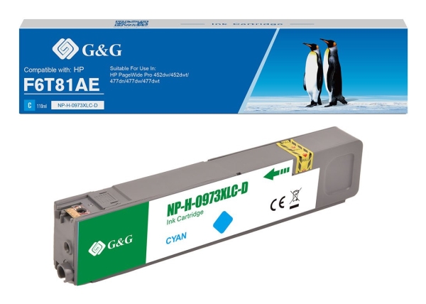 G&G Kompatibel Mit Hp 973X/ F6t81ae Xl-Druckerpatrone Cyan, Cyan, 110 Ml, 1 Stück(E), 7000 Seiten, Einzelpackung