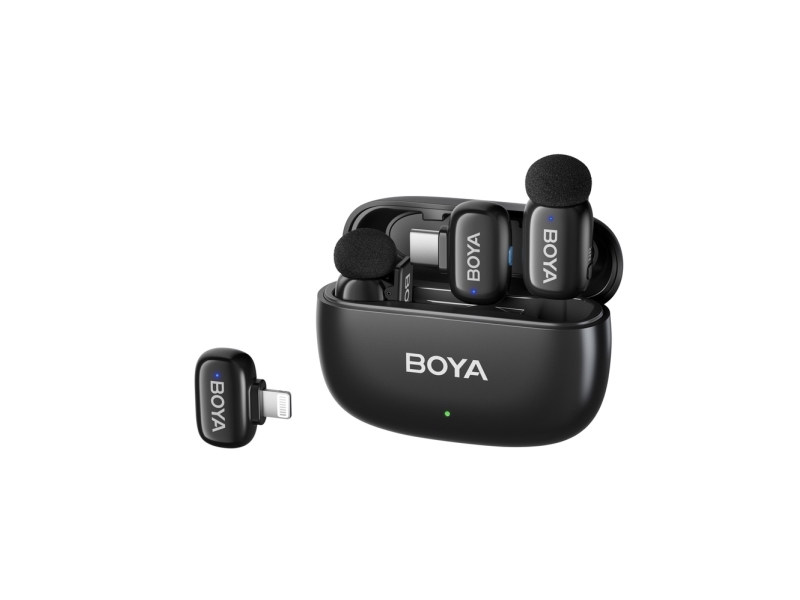 Boya Trådløs Mikrofon Mini 2-01 Lightning/Usb-C, Mat Sort