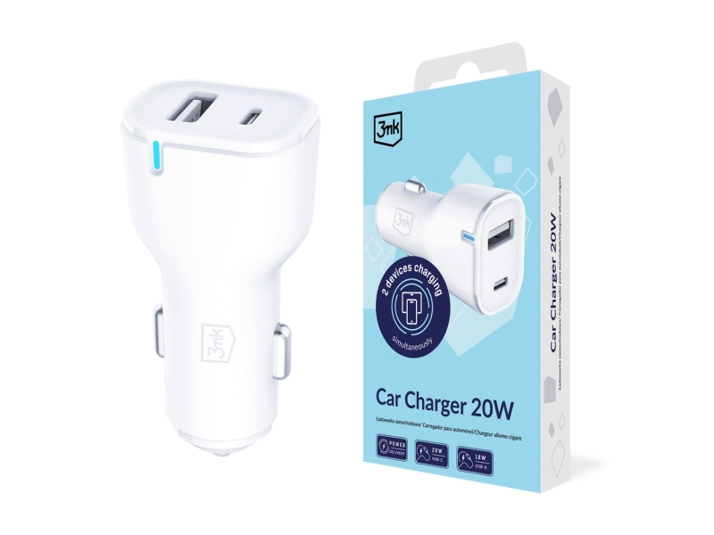 Hurtel 3Mk Billader 20W Pd3.0 Qc 3.0 Usb 1A1c - Hvid