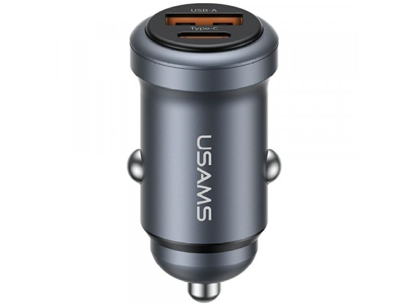 Automobilinis įkroviklis USAMS CC322 30W 1xUSB-A 1xUSB-C tarnish