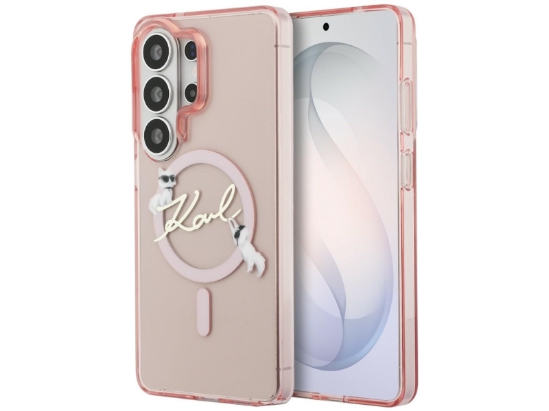 Karl Lagerfeld Iml Choupette Karl Script-Logo Magnetisches Cover Für Iphone Samsung Galaxy S26 Ultra Rosa