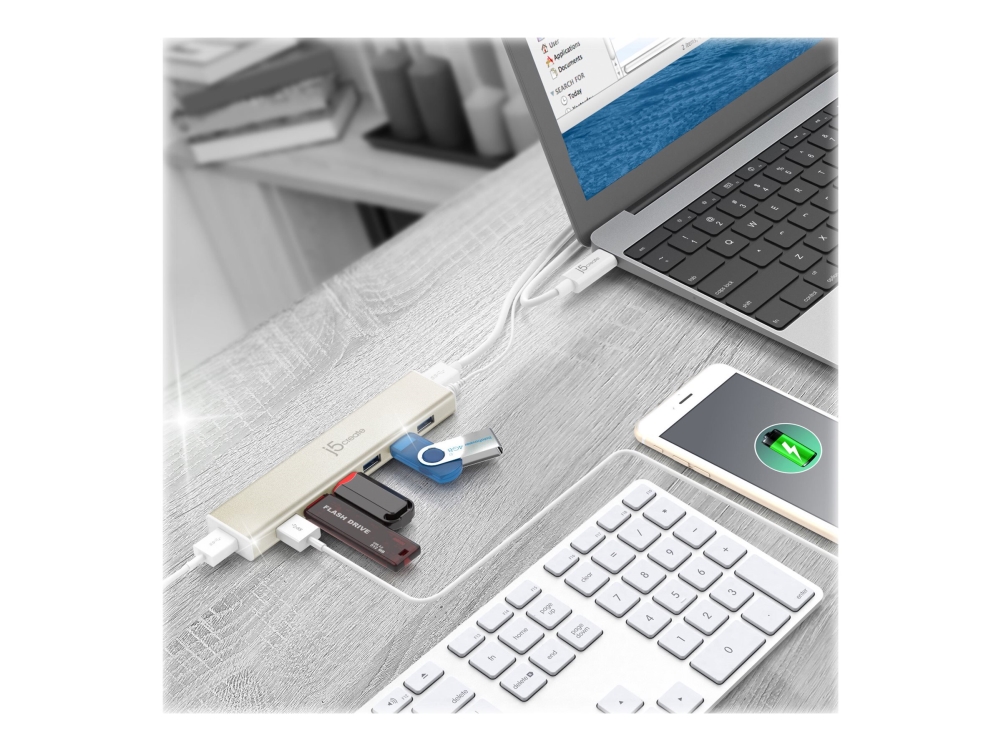 J5create Jch377 - Hub - Usb Typ-C - 7 X Usb 3.1 Gen 1 - Desktop