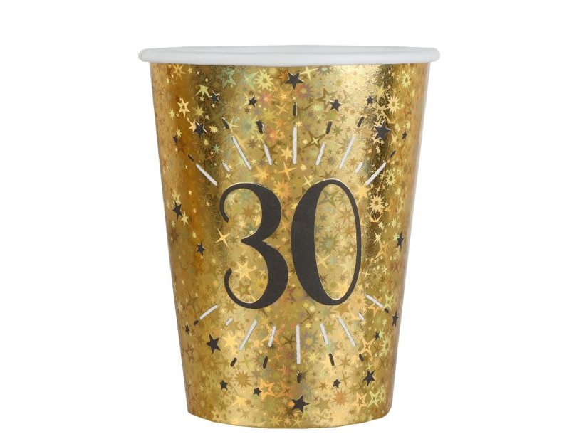 Gold-Glitter-Pappbecher, 30 Jahre