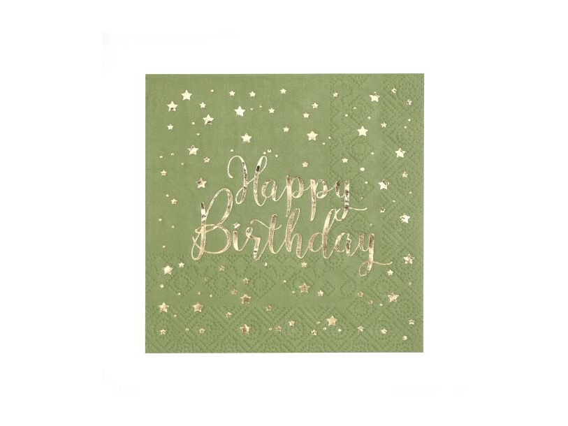 Salbei Happy Birthday Servietten