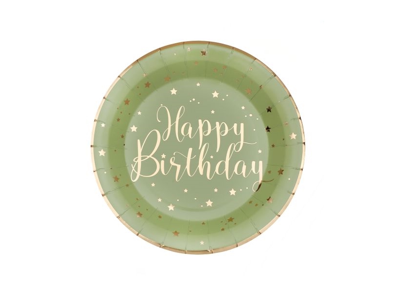 Salbei Happy Birthday Papp-Tellerkner