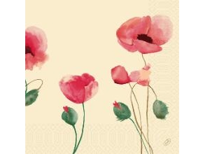 Serviette Duni 40 X 40 Cm, 3-Lagig, Poppy Charm, 5 Packungen À 250 Stück/Karton
