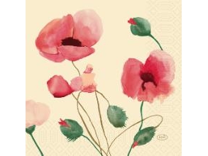 Serviet Duni 33X33cm 3-Lags Poppy Charm,4 Pk X 250 Stk/Krt