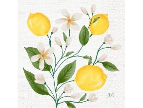 Serviette Duni 33 X 33 Cm, 3-Lagig, Lemon Fiesta, 4 Packungen À 250 Stück/Karton