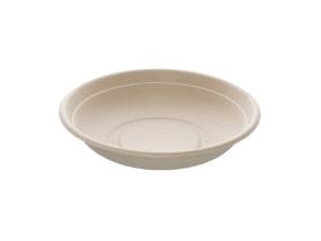 Tablett Bepulp Rund 750 Ml Ø209xh42 Mm Bagasse U/Pfas Natur, 4 Pack X 75 Stk/Krt