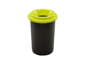 Abfalleimer Eco 50 L Schwarz Mit Lime-Deckel, Stk