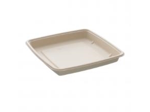 Quadratische Schale 230X230x30 Mm 1000 Ml Bagasse U/Pfas Natur, 4 Pk X 75 Stk/Karton