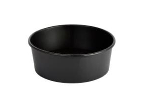 Runde Salatschüssel 700 Ml Ronda Wide Ø150x60 Mm Papier/Pe Schwarz (5 Pk X 50 Stk/Karton)