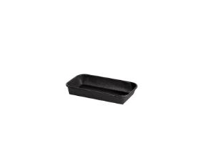 Tablett Contrast Slim Small 240 Ml L160xb91xh24 Mm 1-Fach Rechteckig Papier/Pe Schwarz, 12 Stk X 50 Stk/Karton