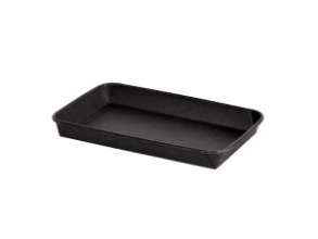 Tablett 1-Fach Contrast Medium 500 Ml L221 X B138 X H24 Mm Rechteckig Papier/Pe Schwarz, 4 Pck. X 50 Stk./Karton