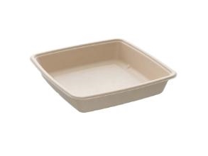 Schale Bepulp Quadratisch 1400 Ml L230xb230xh45 Mm Bagasse Ohne Pfas Natur, 6 Pack X 75 Stk/Karton