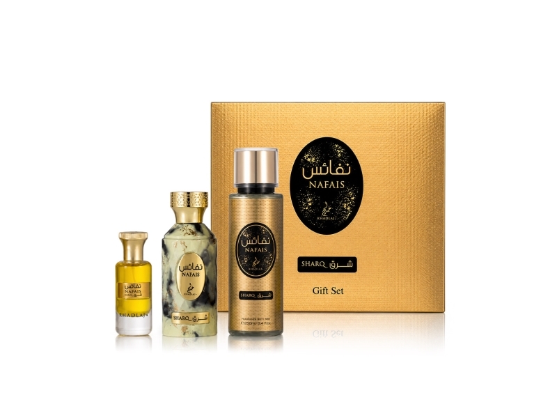 Khadlaj Nafais Sharq Eau De Parfum 100 Ml Perfumed Oil 24 Ml Bodyspray 250 Ml Unisex