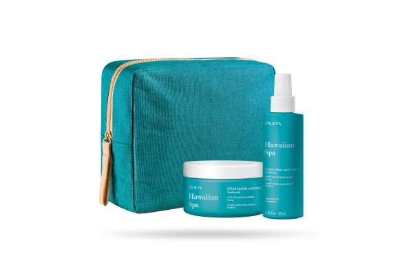 Pupa Hawaiian Spa anti-fatigue body scrub 350 g + body spray 200 ml + GWP tekstil-pung til kvinder