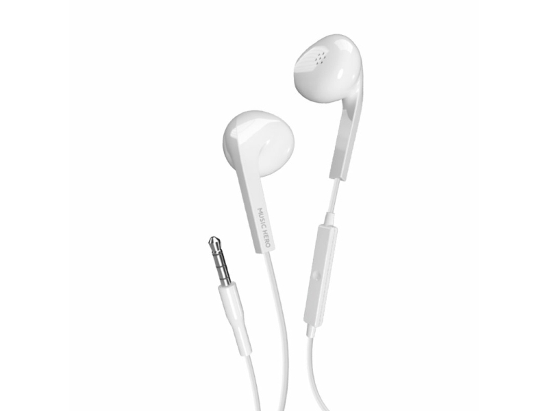 Sbs Prism, Ledningsført, Opkald/Musik, 20 G, Headset, Hvid