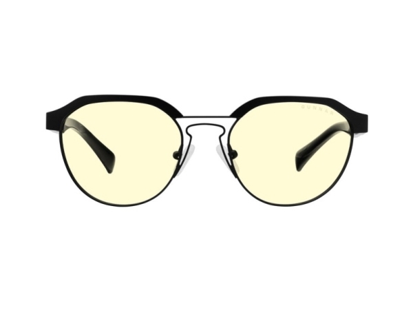 Gunnar Optiks CMB-00101, Unisex, Rund, Klassisk, Sort, Acetat, Rustfrit stål, Ravfarvet