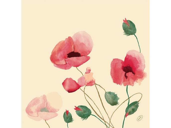Duni Poppy Charm, Paperi, Kuva, 400 mm, 400 mm, 60 kpl, Saksa
