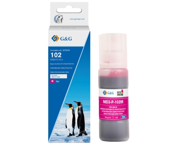 G&G Npr-E102m, Kompatibel, Magenta, Epson, Epson 102 Ecotank Tinte Epson Ecotank Et15000 Epson Ecotank Et2700 Epson Ecotank Et2750 Epson..., 6000 Sid