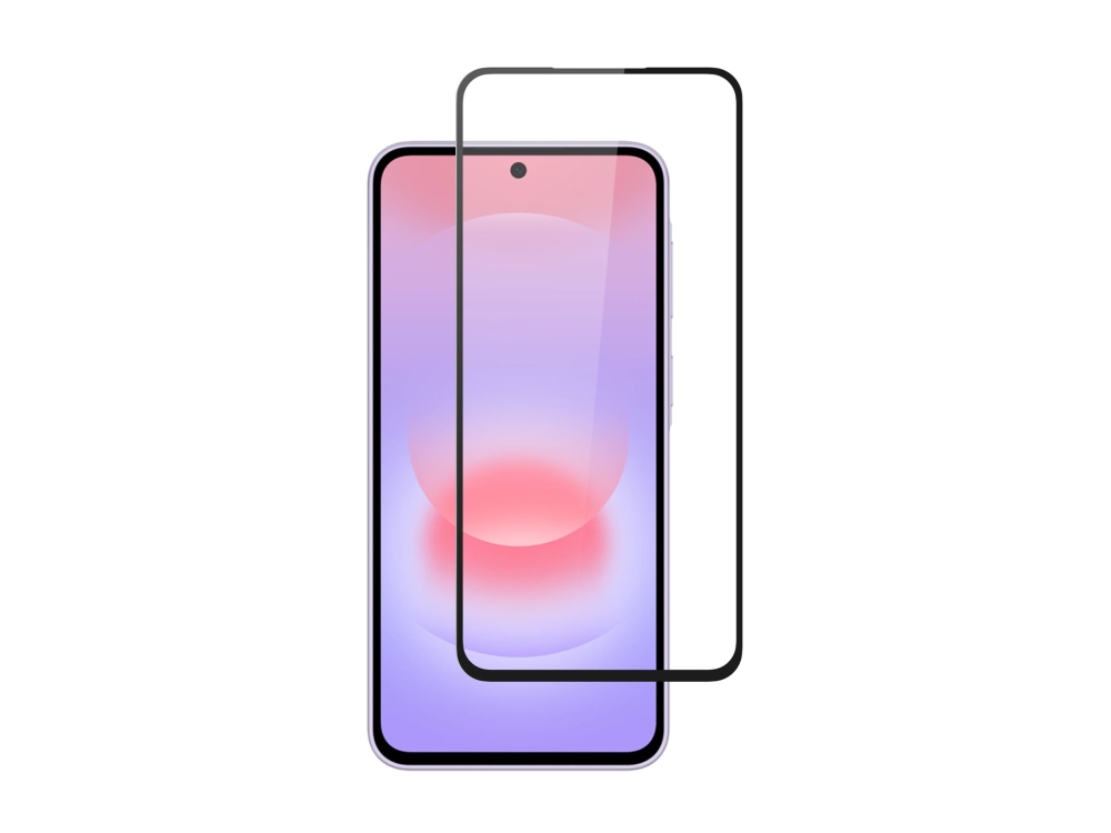 Screenor - Skærmbeskytter For Mobiltelefon - Fuldt Omslag - Glas - Rammefarve Sort - For Samsung Galaxy A27