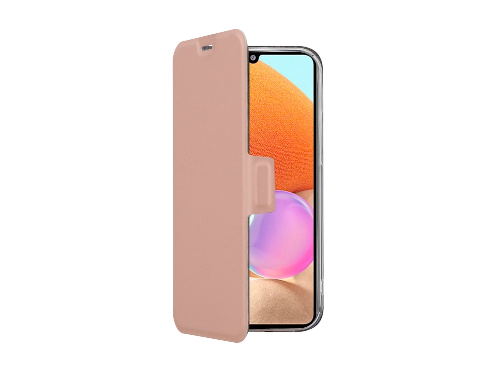Screenor Clever - Beskyttende Kasse Flipomslag Til Mobiltelefon - Økolæder, Termoplastisk Polyuretan (Tpu) - Rose - For Samsung Galaxy A27
