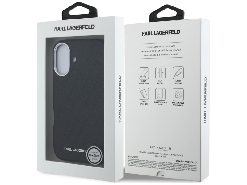 Karl Lagerfeld Fw-Stempel „Karl“ Magsafe-Hülle Für Iphone 16 – Schwarz