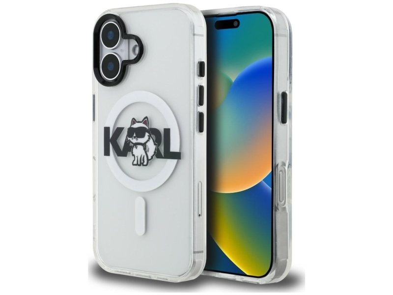 Karl Lagerfeld Choupette Sketch Logo Magsafe Iphone 16 Case - Transparent