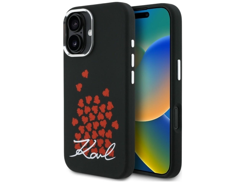 Karl Lagerfeld Silikon-Herz-Logo Magsafe Case Für Iphone 16 - Schwarz