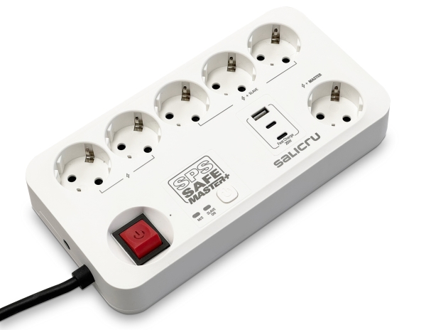 Steckdosenleiste Salicru Aktiv Sps Safe Master+ 2× Usb-C (6 Schuko-Steckdosen)