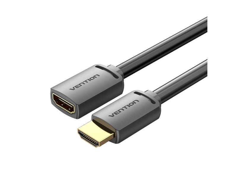 Vention Hdmi-A Kištukas Su Hdmi-A Moterimi 4K Hd Pvc Kabelis 5 M Ventiliacijos Ahcbj (Juodas)