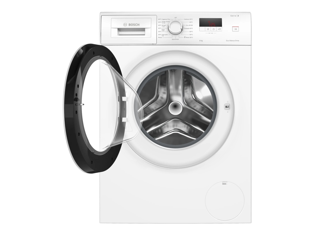 Bosch Serie | 2 WGE03400SN - Vaskemaskine - Niche - bredde: 60 cm - højde: 85 cm - frontbetjening - 65 liter - 8 kg - 1400 rpm - hvid
