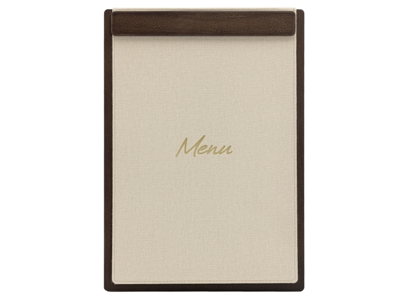 Securit A4 Signature Menu Clipboard, M/Magnetisk Lukning, Valnød/Sand