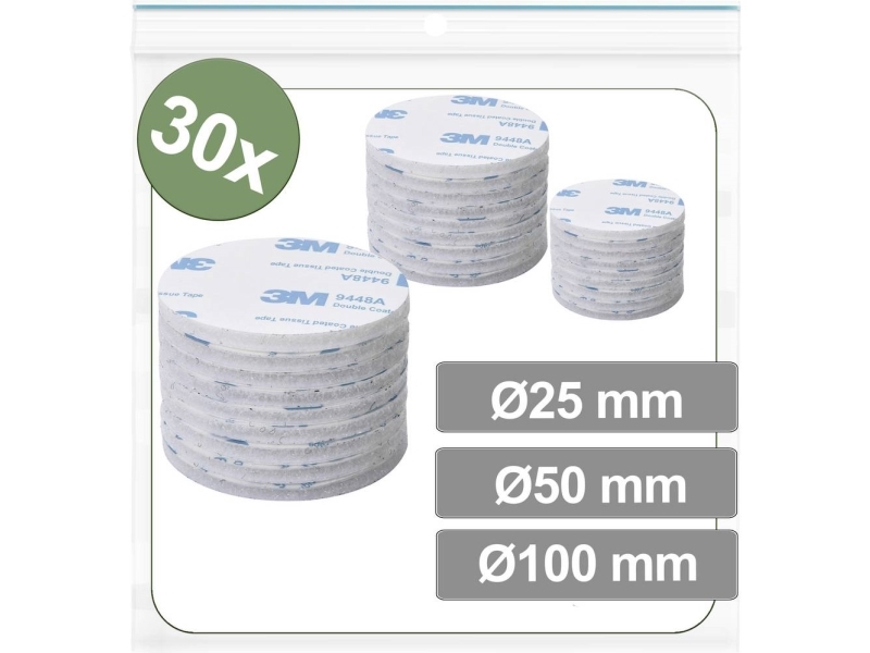Quadrios 25Ca687 Klettpunkte Zum Aufkleben Haft- Und Flauschteil (Ø) 100 Mm Weiß 30 St. (25Ca687)