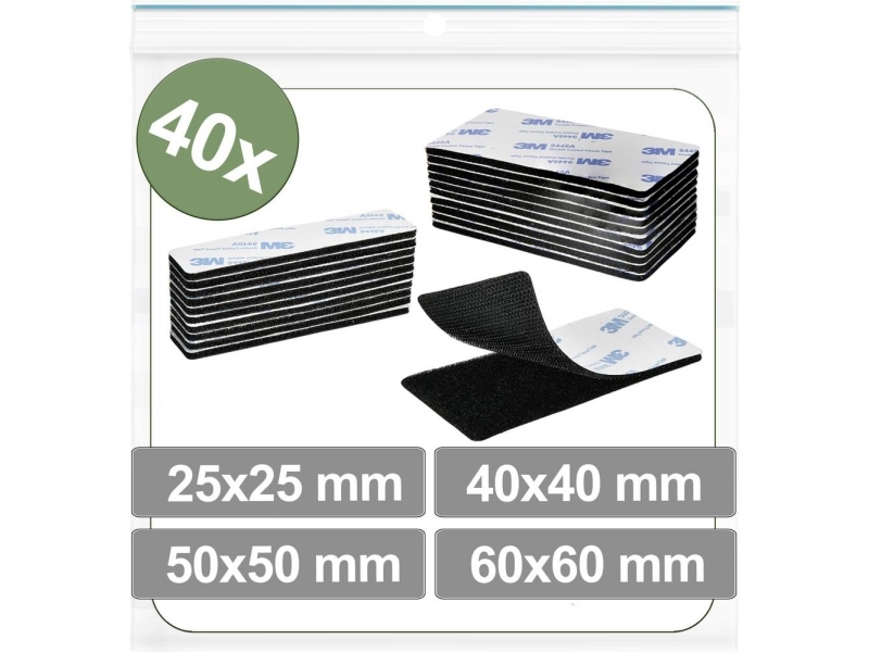 Quadrios 25CA666 Tarranauhan kiinnityskohdat liimattavaksi Tarranauhan staattinen silmukkaosa (P x L) 60 mm x 60 mm Musta 40 kpl