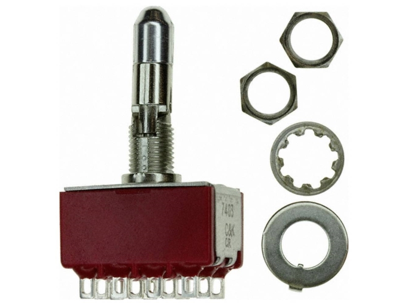 C & K Switches 7403K2zqe Wippschalter Toggle Switch 7000 Serie 120 V/Ac, 28 V/Dc 5 A 2 X On/Off/On 1 Stück Bulk